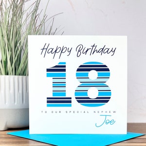 Tarjeta de cumpleaños masculina personalizada hecha a mano 16º, 18º, 21º, 30º, 40º, 50º, 60º, 70º, 80º hijo, sobrino, primo, tío, novio