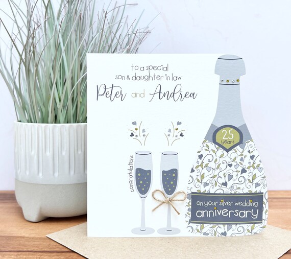 Tarjeta De Aniversario De Boda Con Hojas En Estilo Hecho A Mano