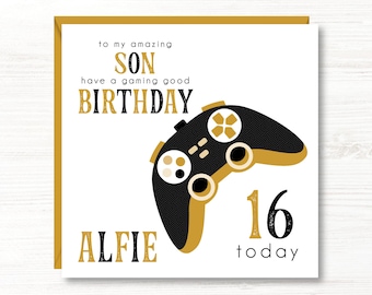 Personalised Boys Birthday Card, 8th, 9th, 10th, 11th, 12th, 13th, 14th, 15th, 16th, 17th, Brother, Nephew, Son, Grandson, Friend, Godson