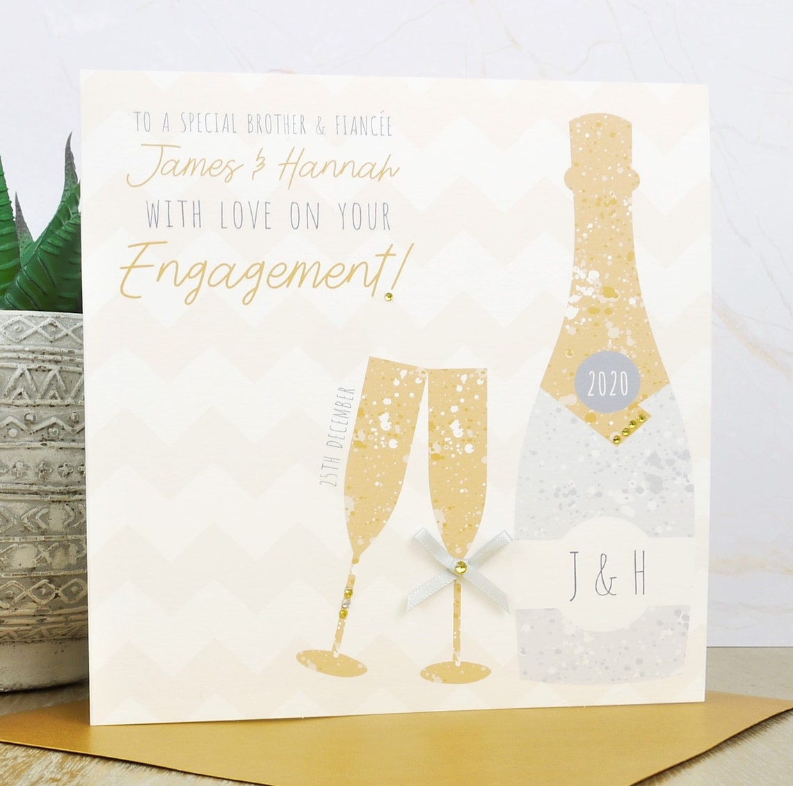 Personalised Handmade Engagement Card Son Daughter Sister Etsy