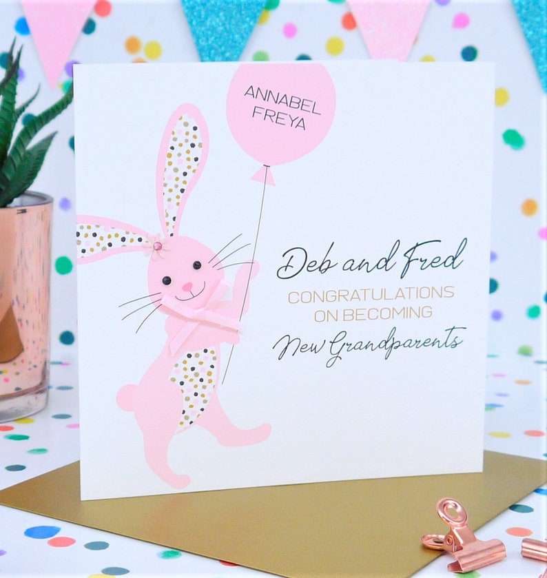 Granddaughter Beautiful Personalised Handmade New Grandparents Card
