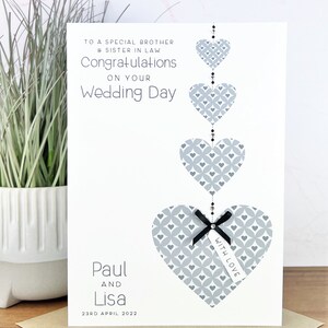 GRANDE A5 Parabéns feito à mão personalizado pelo cartão do dia do casamento, filho, filha, irmã, irmão, amigos, neta. Neto