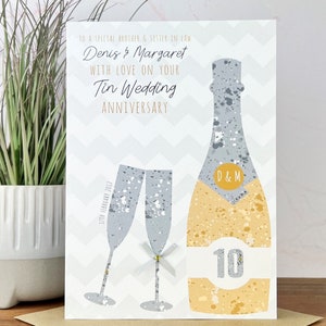 Große A5 personalisierte handgemachte Dose / 10. Hochzeitstag Karte, Freunde, Schwester, Bruder, Mama & Papa, Freunde, Tochter, Sohn, Tante,