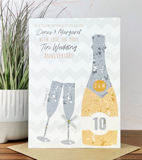 Tarjeta Felicitación Handmade Plata Tarjeta De Felicitación Personalizada Para 25 Aniversario De Bodas - Hecha A Mano, Plata, Ideal Para Amigos O Hermana Tarjeta Plata Regalo Especial