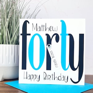 Carte personnalisée faite main pour homme pour 40e anniversaire Fils, frère, cousin, oncle, ami