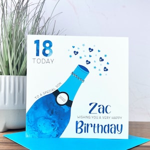 Tarjeta de cumpleaños masculina hecha a mano personalizada 16, 18, 21, 30, 40, 50, 60, 70, 80th Son, Brother, Cousin, Uncle, Friend