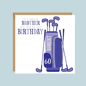 Carte d'anniversaire de golf personnalisée, 18e, 21e, 30e, 40e, 50e, 60e, 70e, 80e, cadeau pour fils, papa, oncle, neveu, ami, petit-fils, frère