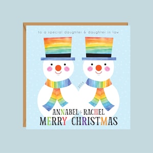Carte de Noël LGBT personnalisée, gay, lesbienne, fille, nièce, petite-fille, amis, fils, petit-fils, neveu, frère, soeur, couple