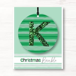 Personalised Glitter Initial Christmas Bauble, Christmas Ornament, Gift
