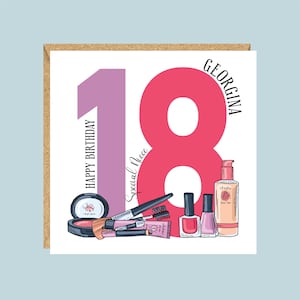Carte d'anniversaire personnalisée, 10, 11, 12, 13, 14, 15, 16, 17, 18 ans, fille, petite-fille, nièce, soeur, filleule