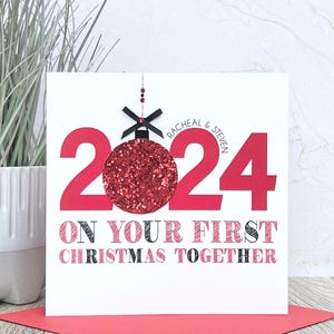 Carte personnalisée faite main pour votre premier Noël ensemble