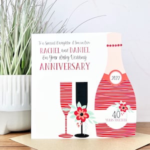Tarjeta personalizada de aniversario de bodas Ruby 40th, hermana, hermano, tía, mamá y papá, amigos