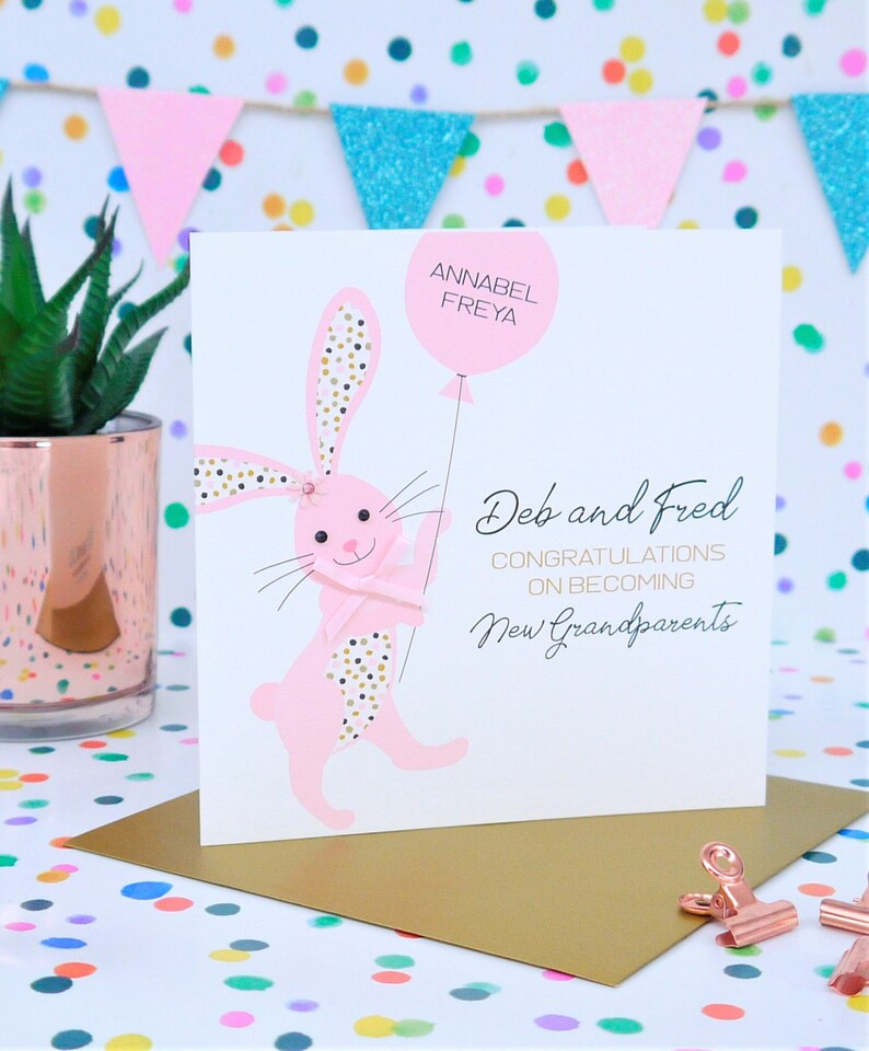 Granddaughter Beautiful Personalised Handmade New Grandparents Card