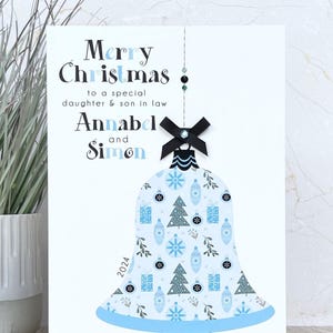 Große A5 personalisierte handgemachte Weihnachtskarte, Großeltern, Freunde, Tochter, Sohn, Bruder, Schwester, Nichte, Neffe, Enkelin, Enkel