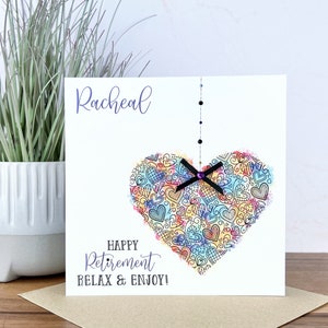Beautiful Personalised Handmade Retirement Card