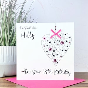 Tarjeta de cumpleaños personalizada hecha a mano 18, 21, 30, 40, 50, 60, 70 hija, prima, hermana, amiga