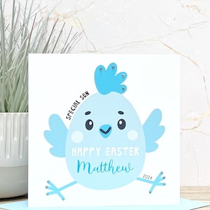 Cartão de Páscoa personalizado feito à mão para menino/primeiro cartão de Páscoa, filho, neto, sobrinho, bisneto, afilhado, irmão, amigo