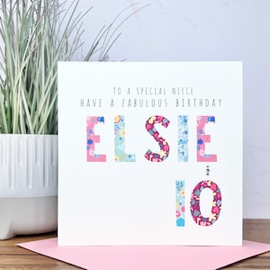 Cartão de aniversário personalizado feito à mão 3º 4º 5º 6º 7º 8º 9º 10º 11º 12º 13º Irmã, Prima, Filha, Neta
