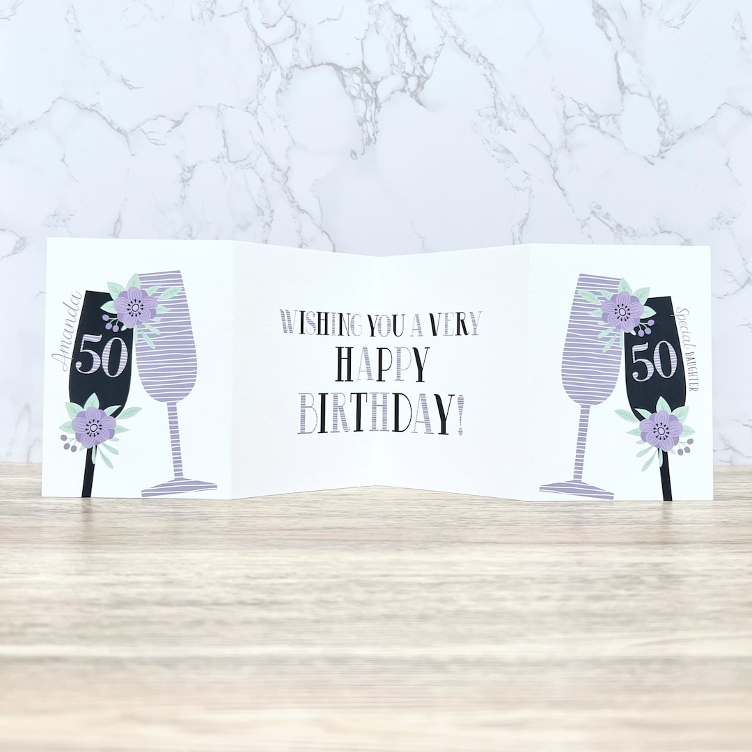 Personalised Concertina Birthday Card 18th 21st 30th 40th Etsy