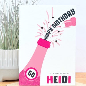 Large A5 Personalised Handmade Birthday Card 18th, 21st, 30th, 40th, 50th, 60th, 70th, Mum, Auntie, Friend, Daughter, Granddaughter, Sister