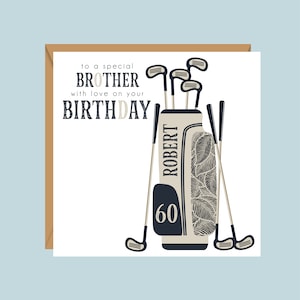 Carte d'anniversaire de golf personnalisée, 18e, 21e, 30e, 40e, 50e, 60e, 70e, 80e, cadeau pour fils, papa, oncle, neveu, ami, petit-fils, frère