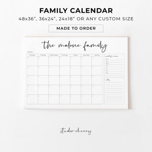 Personalized Dry Erase Wall Calendar For Family Planner Custom Calendar Wall Calendar Personalized Household Planner Moms Planner Printable