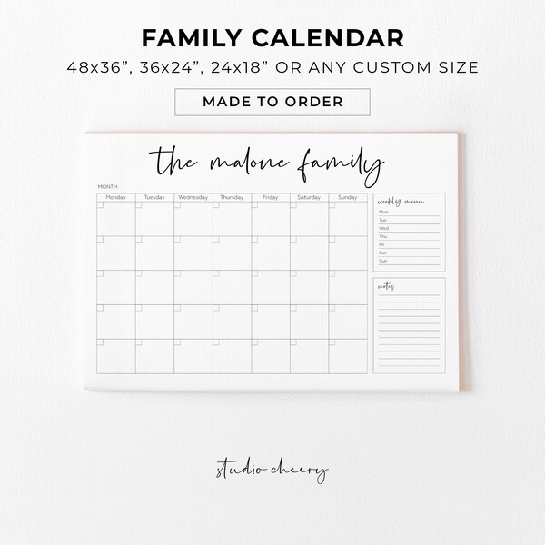 Acrylic Wall Family Calendar Etsy