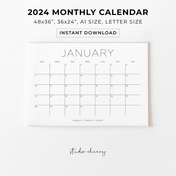 2024 Calendar Printable Monthly Calendar 2023 Big Wall Calendar For Family Household Planner Large Wall Calendar Moms Planner