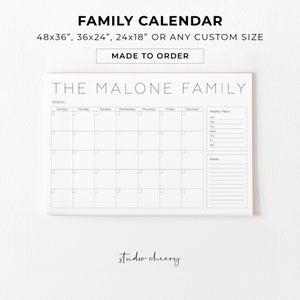 Personalized Family Dry Erase Wall Calendar Family Planner Custom Calendar Wall Calendar Personalized Household Planner Moms Planner