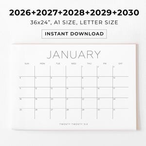 2026 Calendar, 2027 Calendar, 2028 Calendar, 2029 Calendar, Big Wall Calendar, Large Wall Calendar, Calendar Bundle, Academic Calendar, PDF