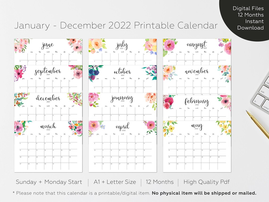 printable mini calendar 2022 printable mini calendar 2022