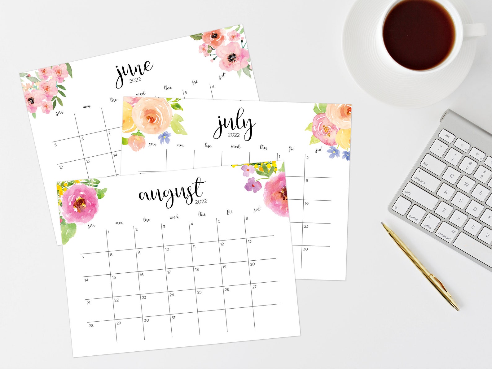 2022 printable calendar monthly calendar 2022 big wall etsy