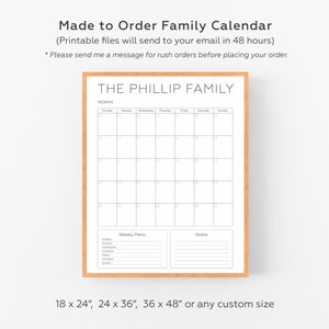 Personalized Dry Erase Wall Calendar For Family Planner Custom Calendar Wall Calendar Personalized Household Planner Moms Planner Printable