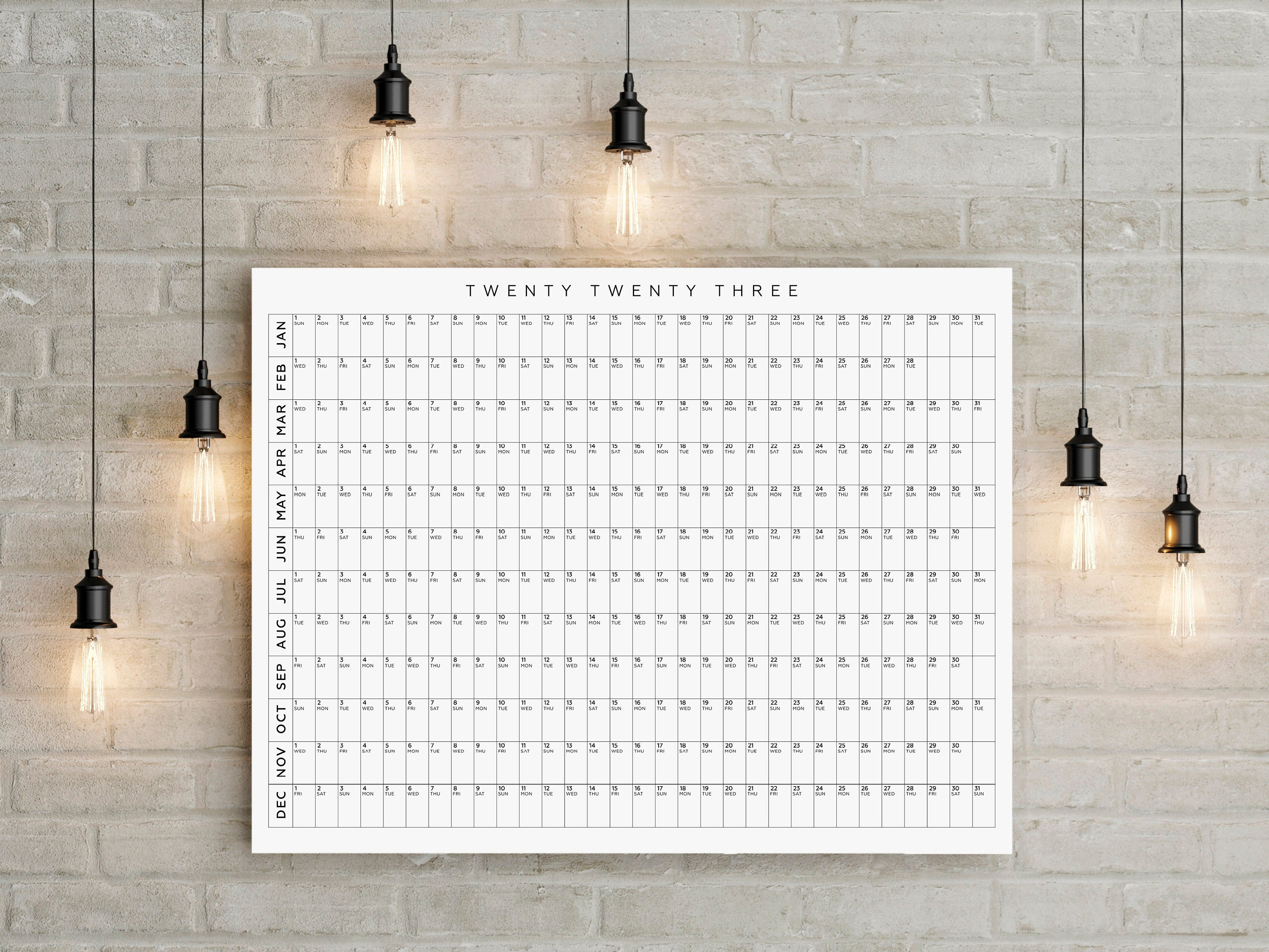 2023 Calendar Big Wall Calendar Year at A Glance Calendar Etsy Ireland