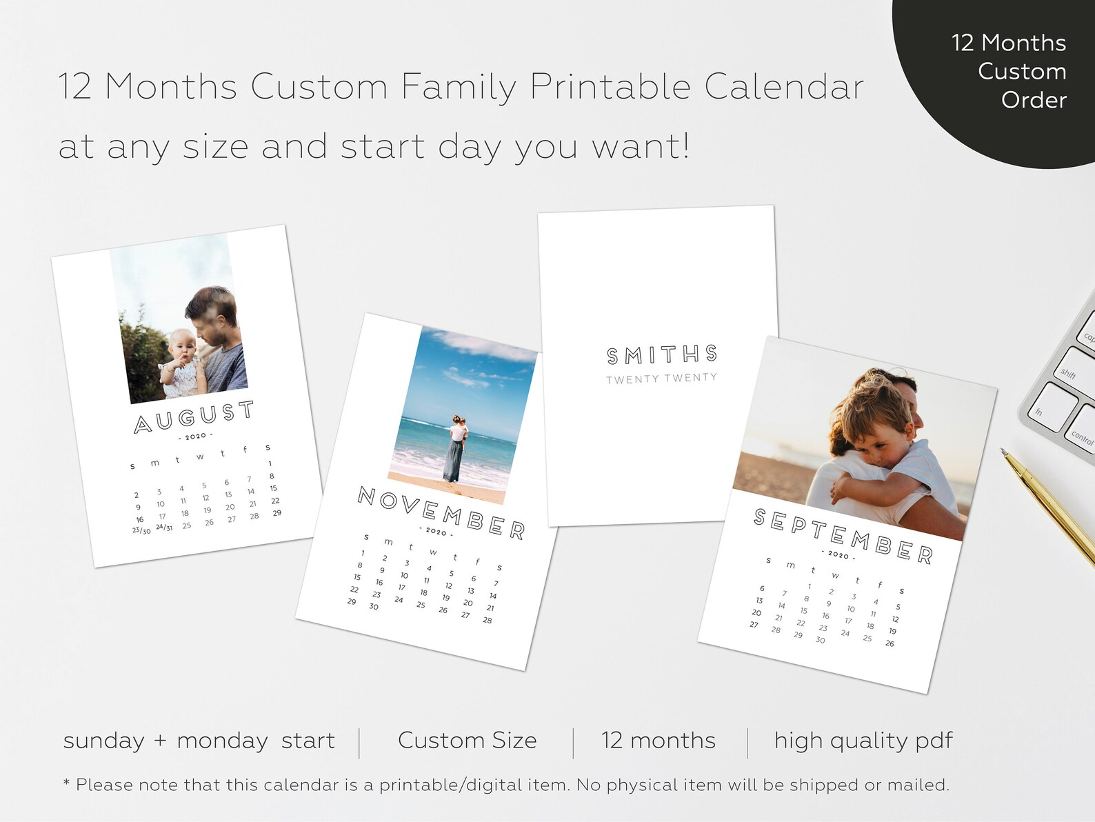 Family Photo Calendar Personalized Gift Long Distance Gift Etsy