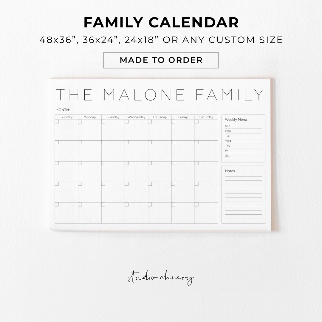 Personalized Family Planner Printable Family Calendar Family Organizer ...