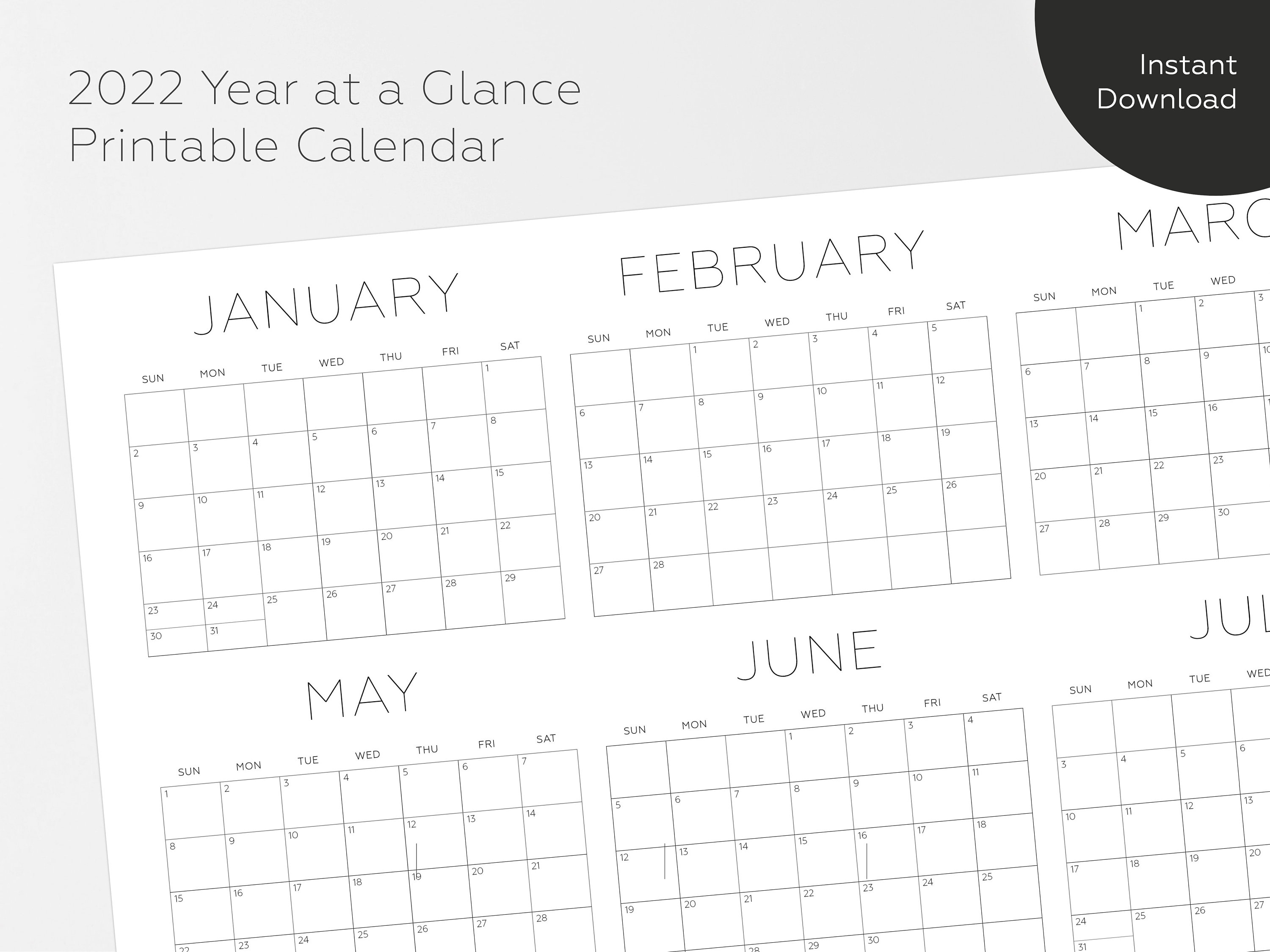 Year At A Glance Calendar 2022 23 Free Printable