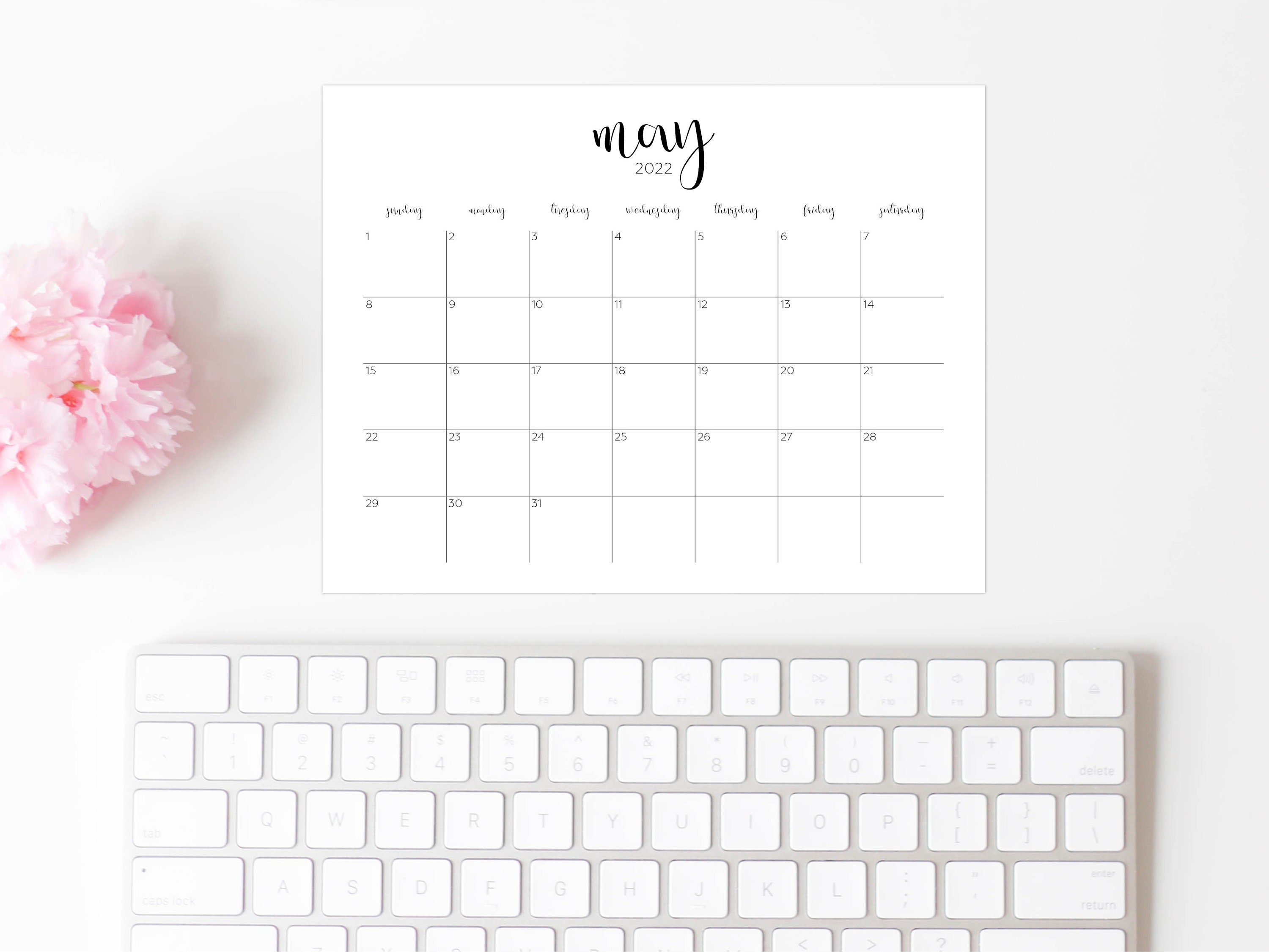 2022 printable calendar monthly calendar 2022 big wall etsy