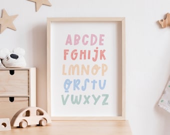 Nursery Wall Decor, Alphabet Posters, ABC Print, Printable Educational Wall Art, Kids Room Decor, Art Print, Kids Room Wall Art