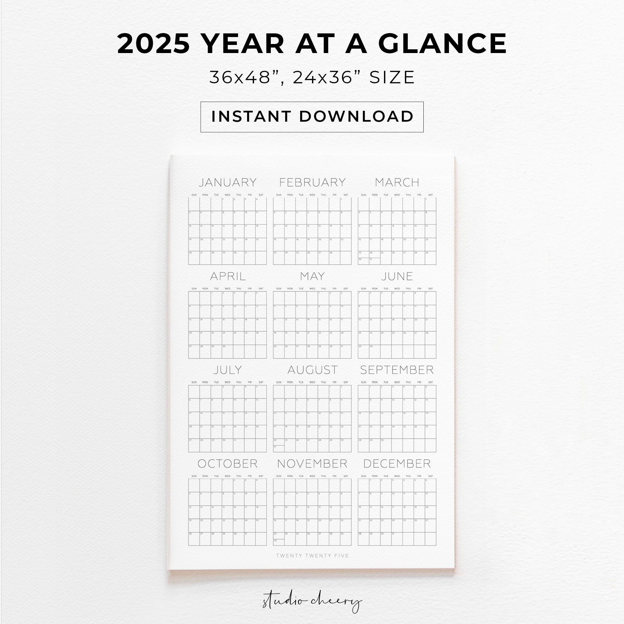 2025 Year at Glance Calendar Yearly Calendar Printable Yearly Planner Big Wall Calendar Academic Year School Calendar Large Wall Calendar - Etsy 2025-year-at-glance-calendar-yearly-calendar-printable-yearly-planner-big-wall-calendar-academic-year-school-calendar-large-wall-calendar-etsy