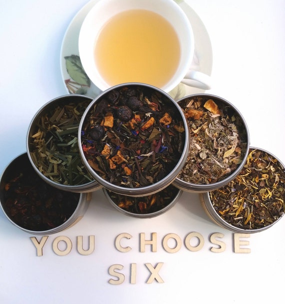 Loose Tea Sampler 6 Loose Tea Set Tea Sampler Gift Etsy
