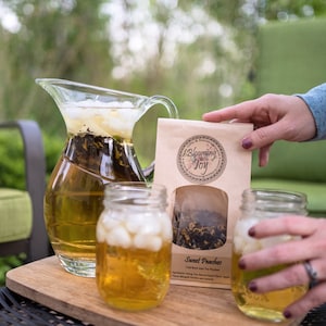 Sweet Peaches Iced Tea - Cold Brew Iced Tea - Peach Tea Party - Cold Brew Kit - Iced Tea - Cold Brew Bag - Sweet Tea Bar - Oolong Loose Tea