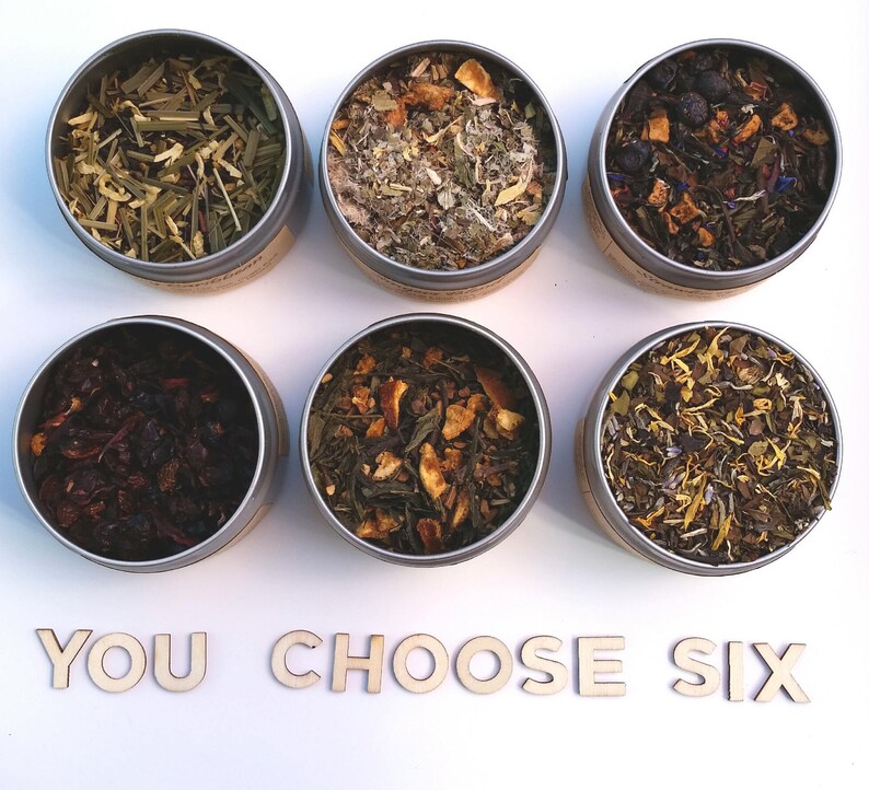 Loose Tea Sampler 6 Loose Tea Set Tea Sampler Gift Etsy