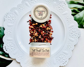 Fruity Herbal Loose Leaf Tea: Strawberry Cherry Hibiscus Blend