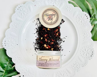 Cherry Almond Black Tea: Hand Blended Loose Leaf Tea