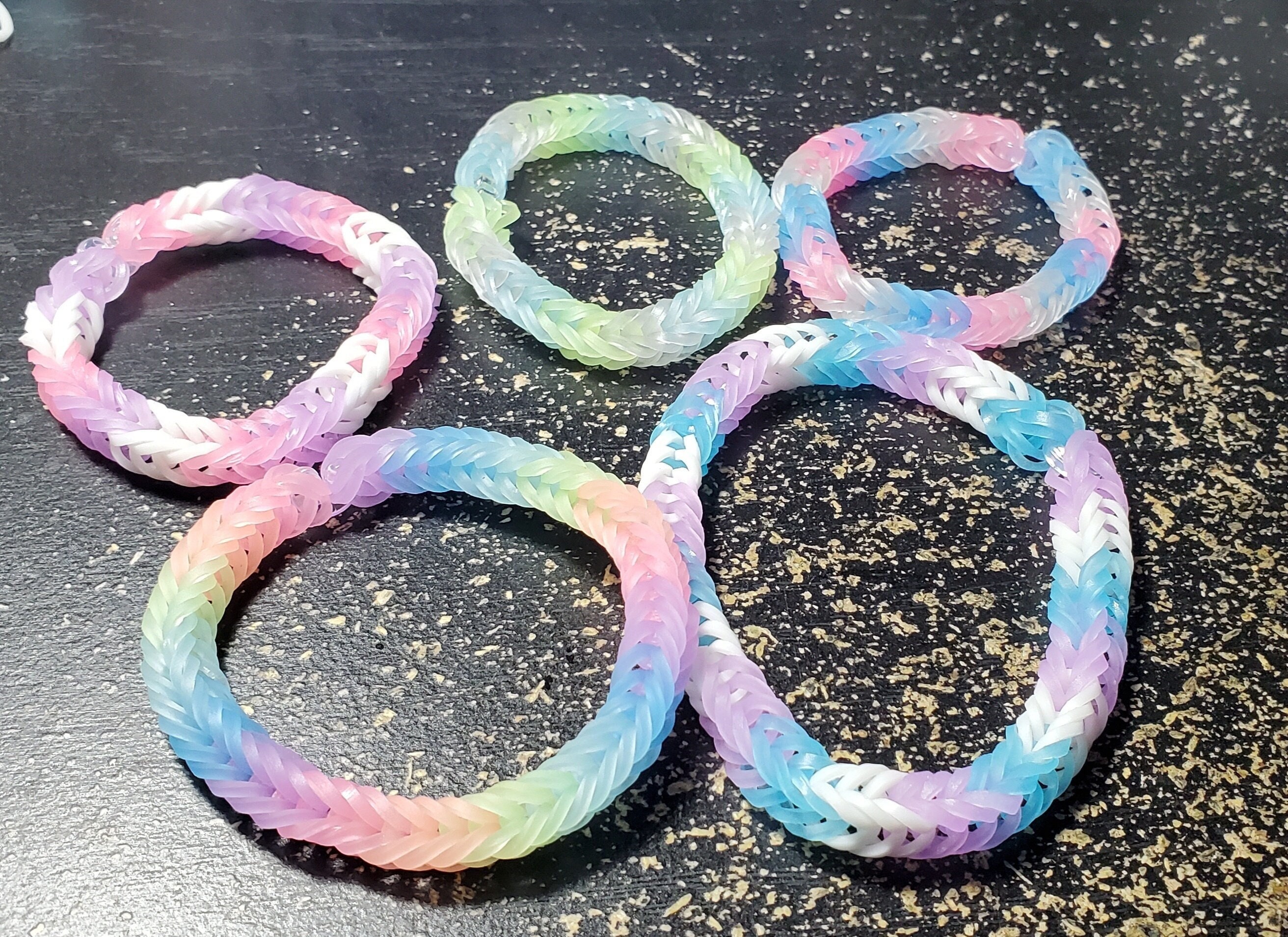 5000 Rubber Bands 50 Colors refill for DIY Loom Bracelet Kit W Chips / Glow  in Dark / Glitter /skin Color/ Snow Dot D-15 -  Hong Kong