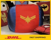 Captain Marvel bean bag cover, Carol Danvers bean bag, Superhero decor, Captain Marvel gift, Cap Marvel movie, Kids or Teen Cap Marvel cover