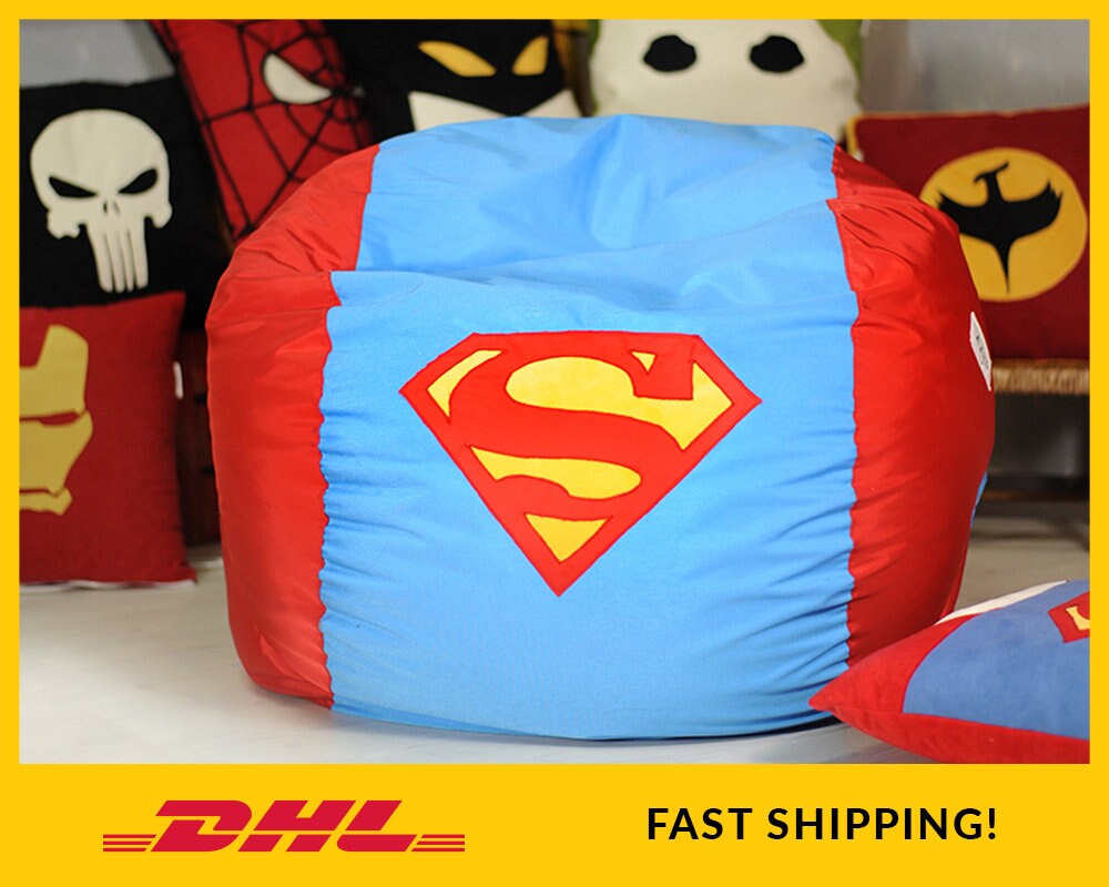 Superhero bean bag cover Large Bean bag Superhero Gift Etsy