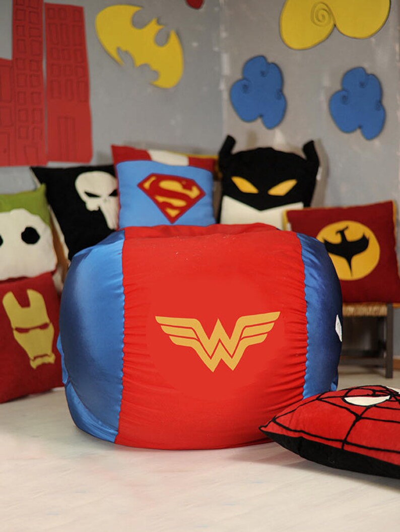 Superhero Kids bean bag chair Cover Children bean bag Kids Etsy