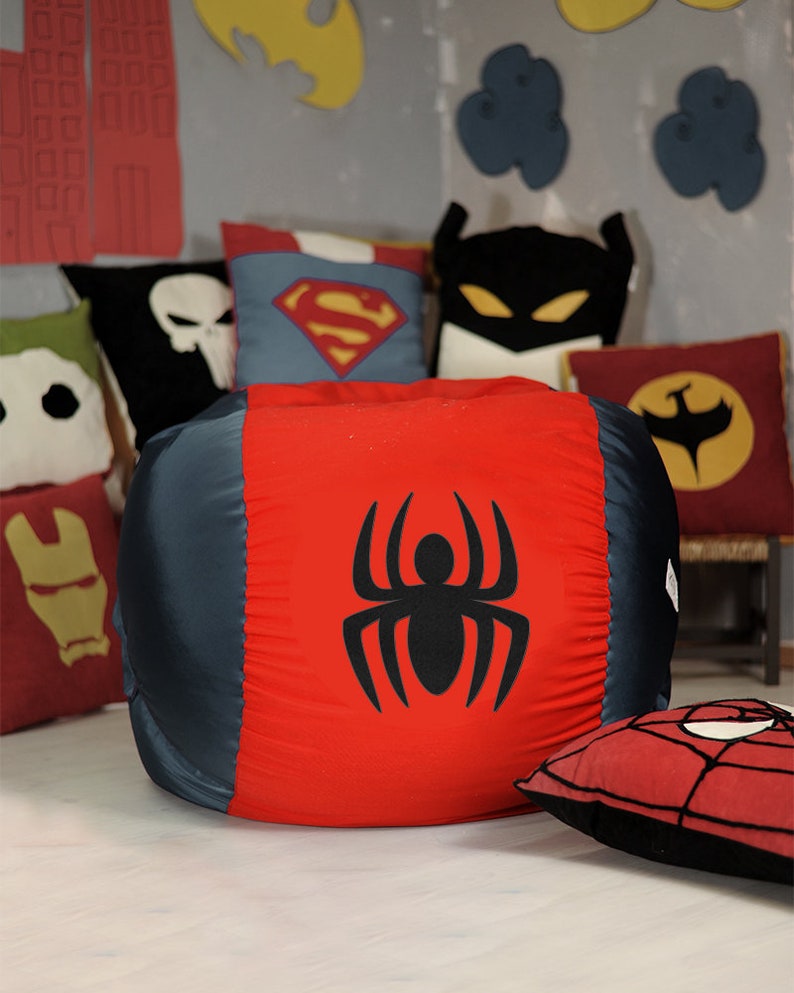 Spiderman KIDS bean bag chair cover Spiderman logo Spiderman Etsy
